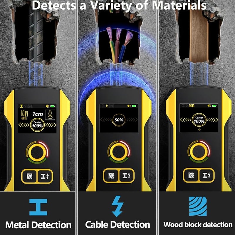 6 In 1 Wall Scanner Detects Wire Wood Deep Metal Water Pipe Floor Joists 1pcs - Image 1