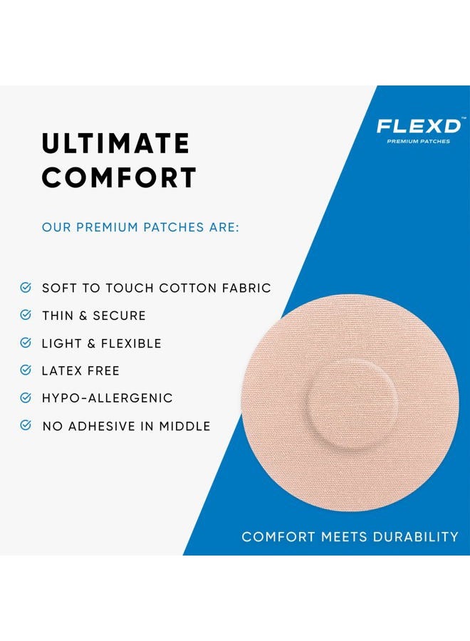 Flexd Libre 3 Sensor Covers Waterproof, Freestyle Adhesive Patches (Pack of 30) Round, Tan - Image 3