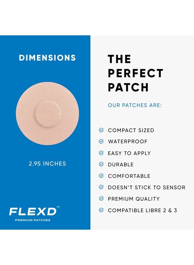 Flexd Libre 3 Sensor Covers Waterproof, Freestyle Adhesive Patches (Pack of 30) Round, Tan - Image 2