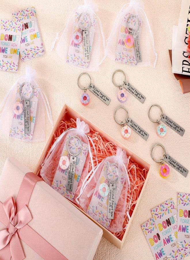 CraftyDream 20 Sets Donut Keychains Bulk Christmas Emotional Appreciation Positive Support Gift for Employee Coworker Teacher Volunteer Team - Image 4