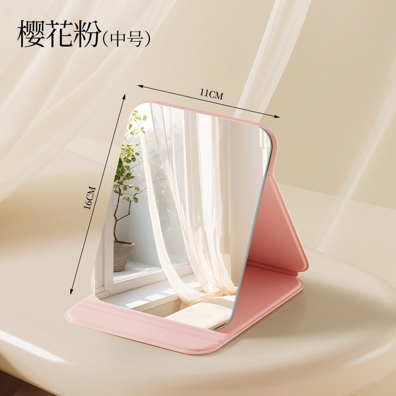 Folding Mirror Makeup Mirror For Table Student Dormitory Desktop Desktop Makeup Mirror Flip-Top Portable Mirror - Image 1