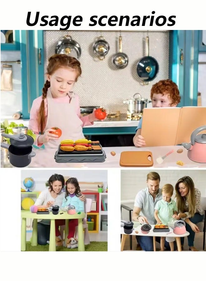 Kids Kitchen Toys Set 61 PCS Play Kitchen Accessories Kit with Play Pots Pretend Food Cooking Toy Toddler Girls Boy Gift Kitchen Toys Playset for Toddlers Toy Pots and Pans - Image 3