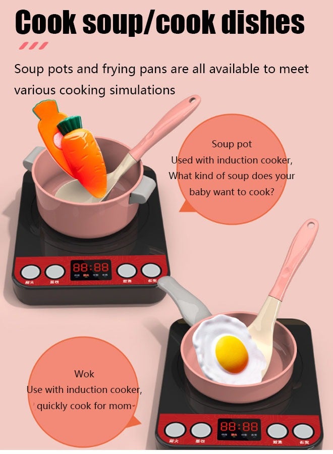 Kids Kitchen Toys Set 61 PCS Play Kitchen Accessories Kit with Play Pots Pretend Food Cooking Toy Toddler Girls Boy Gift Kitchen Toys Playset for Toddlers Toy Pots and Pans - Image 4