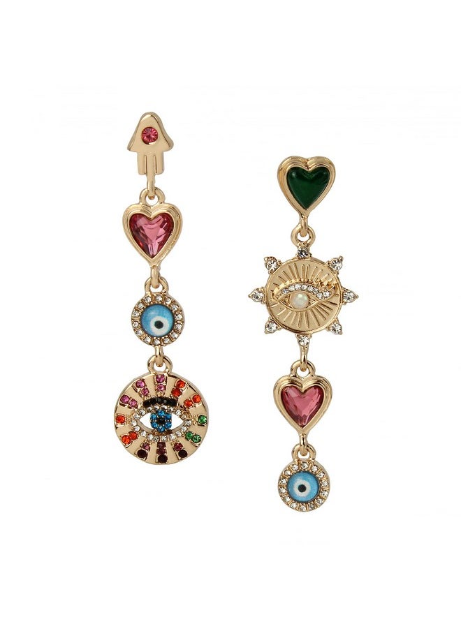 Betsey Johnson Betsey Mismatch Linear Earrings, Multi, (360524Gld966)  - Image 1
