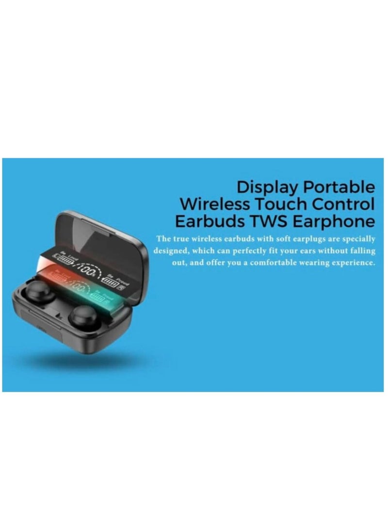Raxoom M20 TWS Bluetooth Wireless Sports Earphones Touch Control HiFi Sound Headsets Dual LED Charge Display (Black) - Image 2