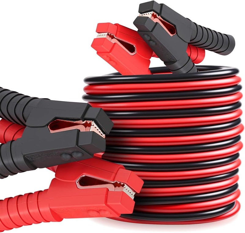 ELEPHANTBOAT ZORBES® 9.8ft Jumper Cables Car Jumper Cable Battery Booster Wire with Large Insulated Alligator Clips Car Emergency Booster Cables for Jump-start Car, Restart Engine Car Emergency Jumper Cable - Image 1