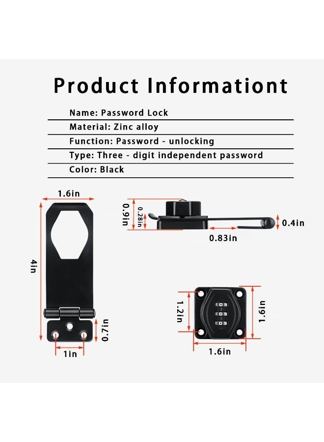 ACYYH 3-Digit Combination Lock for Refrigerator, Freezer and Cabinet, Black, Non-Drilling Installation - Image 2