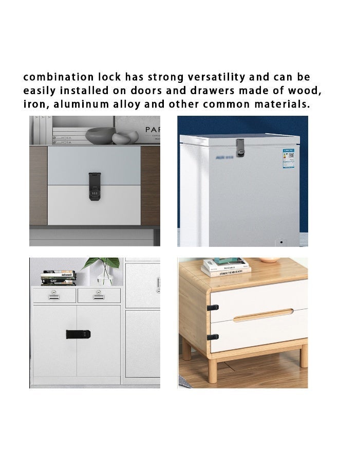 ACYYH 3-Digit Combination Lock for Refrigerator, Freezer and Cabinet, Black, Non-Drilling Installation - Image 3