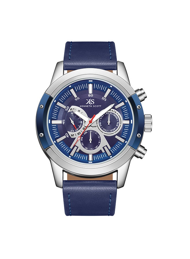 KENNETH SCOTT Men's Leather  Analog Watch K24121-SLNN - 50 mm  - Image 1