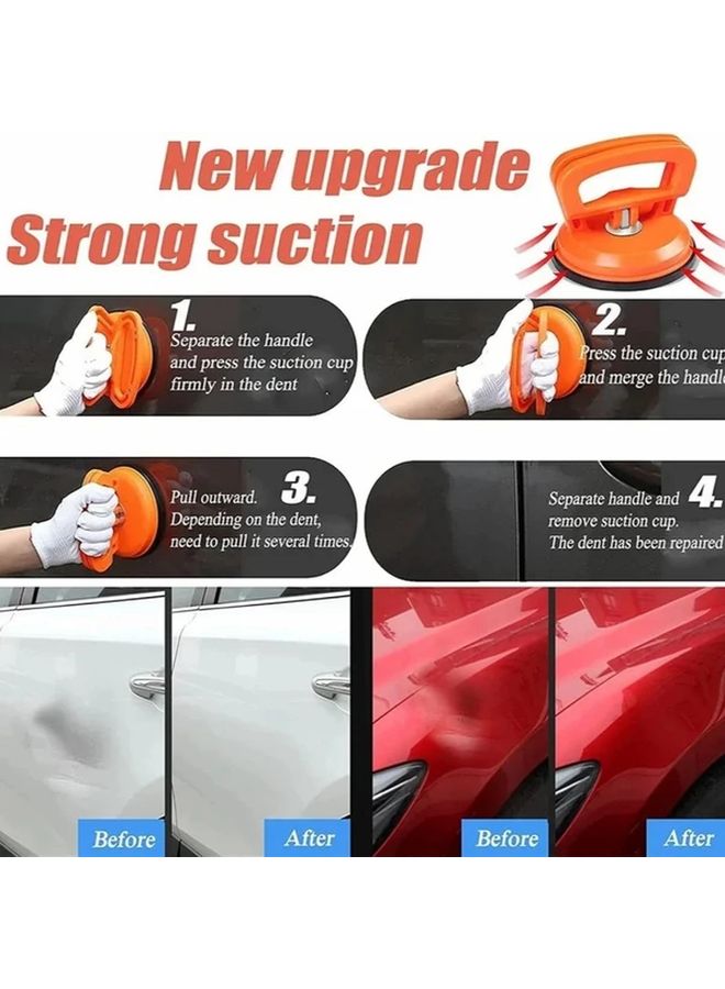 Red Car Dent Puller 2pcs Heavy Duty Suction Cup Lifter For Body Window Glass Tile - Image 2