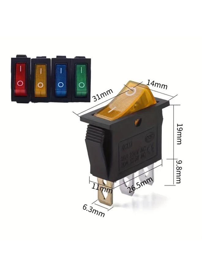Green Rocker Switch LED 3 Pin 2 Position On Off SPST Power Toggle Switch For Electrical Equipment Marine Automotive Industrial Control - Image 4