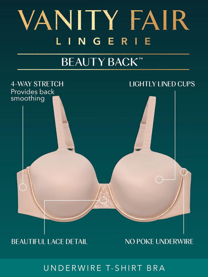 Vanity Fair Women's Plus Size Full Figure Beauty Back Smoothing Bra, Underwire-Beige, 42D - Image 4