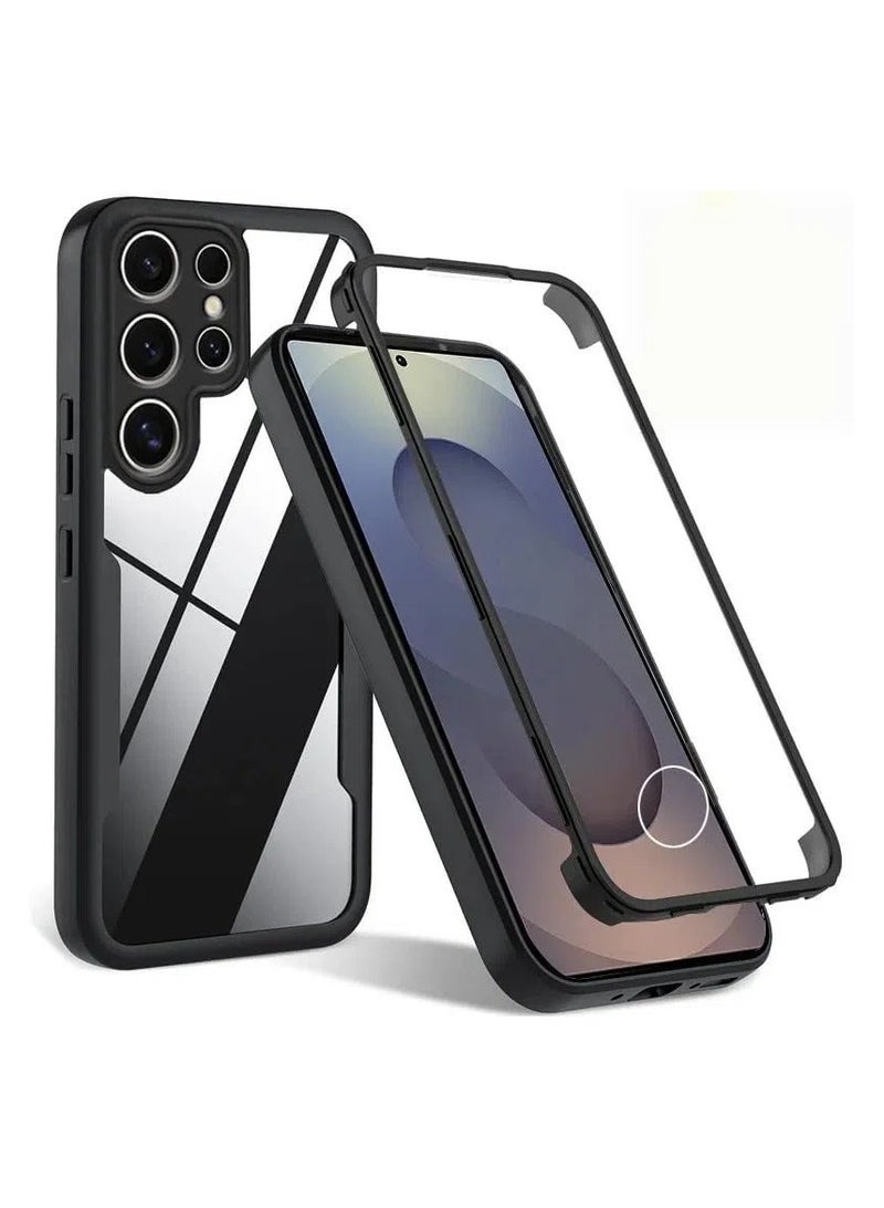 عام غطاء متوافق مع Galaxy S25 Ultra 2025 - حماية كاملة 360° ضد الصدمات، غطاء TPU شفاف مع واقي شاشة 【يدعم فتح البصمة】 - Image 1