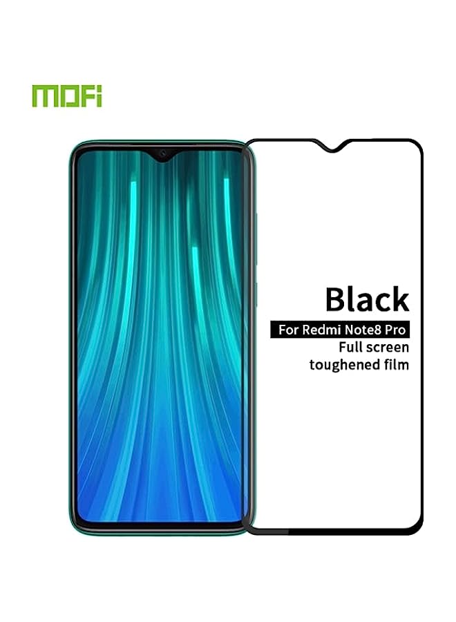MOFI Tempered Glass Screen Protector Compatible For Xiaomi RedMi Note8 Pro MOFI 9H 2.5D Full Screen Tempered Glass Film Black - Image 1