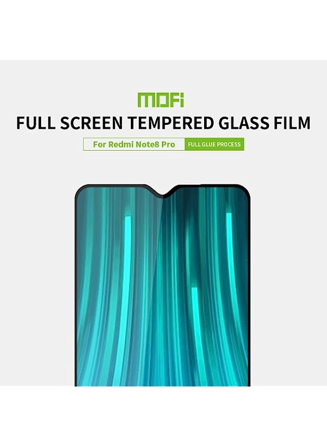 MOFI Tempered Glass Screen Protector Compatible For Xiaomi RedMi Note8 Pro MOFI 9H 2.5D Full Screen Tempered Glass Film Black - Image 2