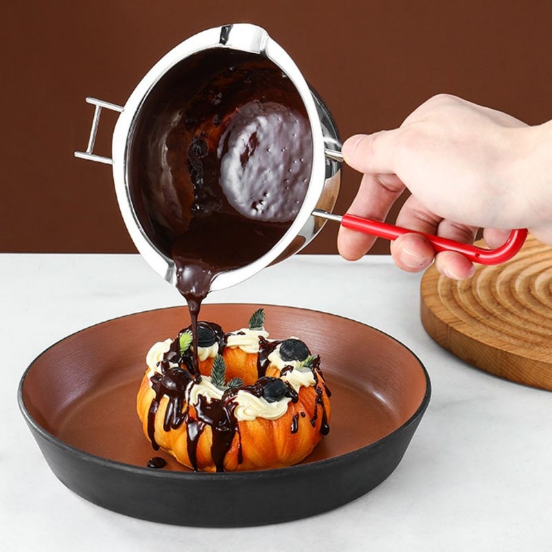 Silver Melting Bowl Set for Chocolate Fondue Baking Tools Heat Resistant Melting Pot - Image 3