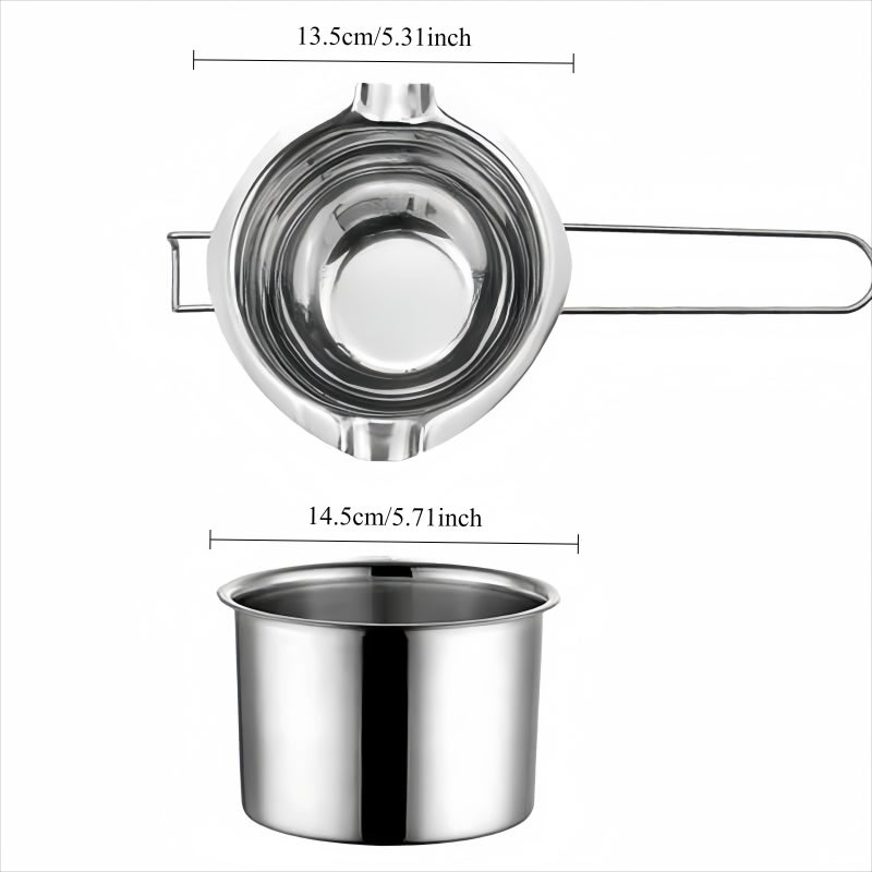 Silver Melting Bowl Set for Chocolate Fondue Baking Tools Heat Resistant Melting Pot - Image 2