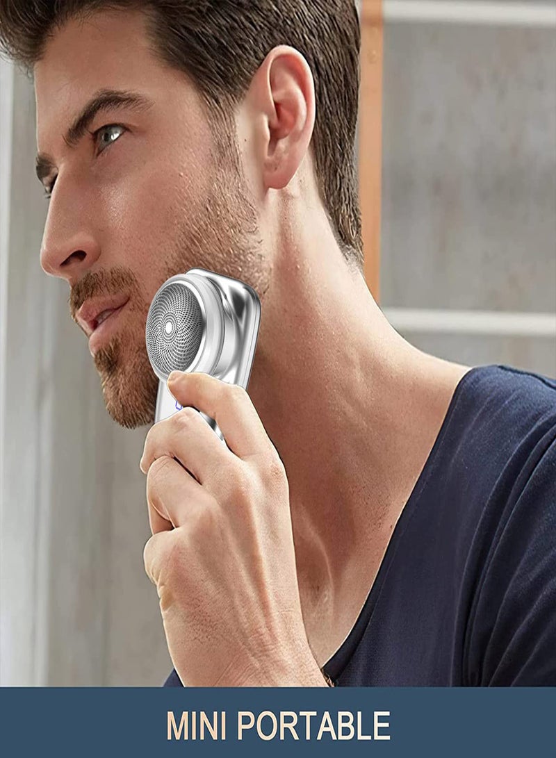 حلاقة كهربائية صغيرة محمولة مع مؤشر شحن LED، ماكينة حلاقة للوجه قابلة لإعادة الشحن عبر USB، مشذّب لحية مناسب للسفر للرجال، هدية مثالية ليوم الأب أو المناسبات الخاصة - Image 2