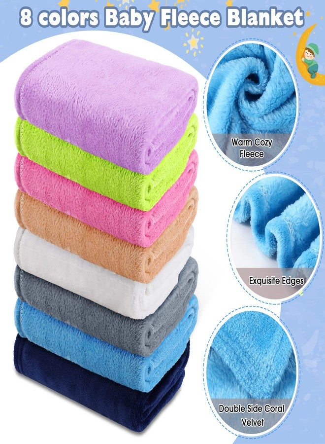 Reginary 8 Pcs Fuzzy Baby Blankets 30" x 40" Toddler Daycare Nap Soft Warm Plush Newborn 2025 Summer Receiving Essentials Infant Boy Girl Gift Nursery Swaddling Cozy Kid Cot Blankets for Crib Stroller Outdoor - Image 2