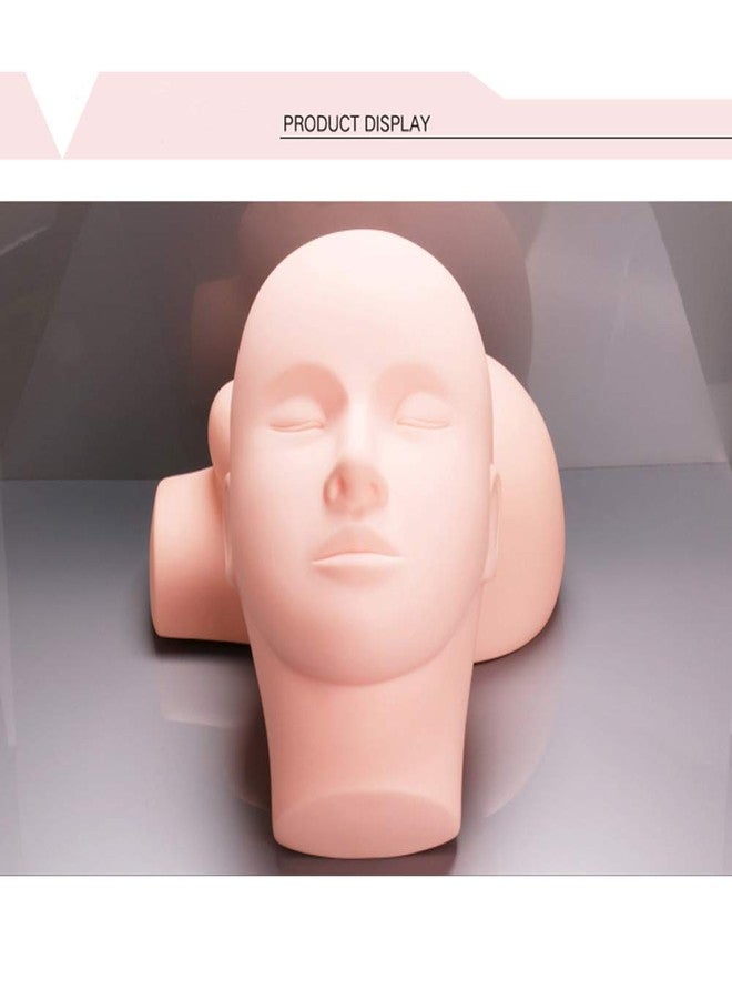 Reliefto Training 2 Pack Mannequin Flat Head Practice Make Up Eye Lashes Eyelash Extensions, Practice Training Head Manikin Cosmetology - Image 3