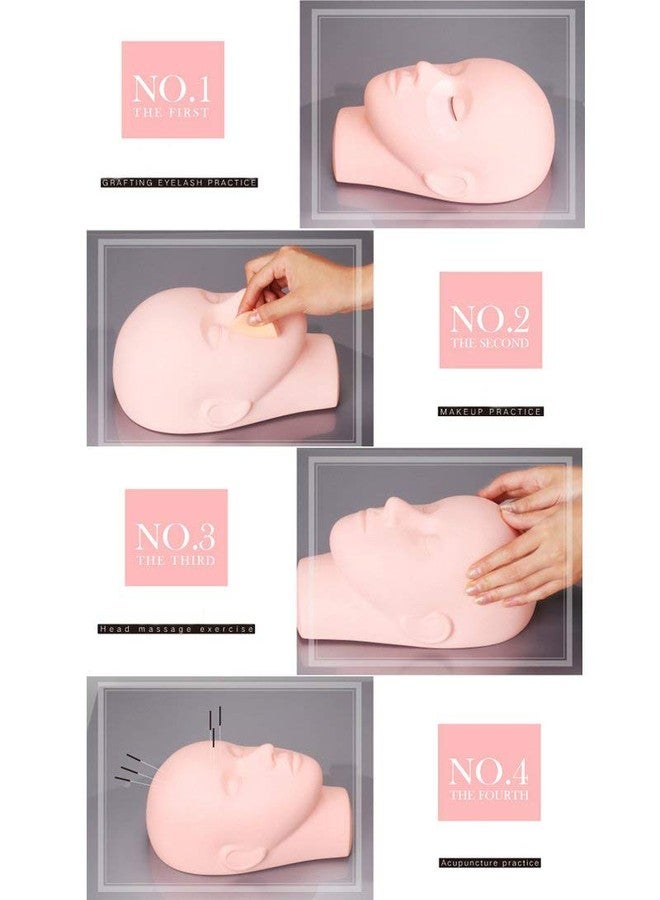 Reliefto Training 2 Pack Mannequin Flat Head Practice Make Up Eye Lashes Eyelash Extensions, Practice Training Head Manikin Cosmetology - Image 4