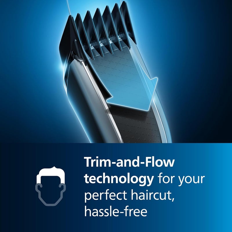 نوريلكو Philips Hair Clipper 7000 Series, Hair and Beard Trimmer, Precision Dial, PowerAdapt Sensor, Trim-and-Flow, DualCut, DuraPower, 28 Length Settings, 90 Min. Runtime, Model HC7650/40 - Image 4