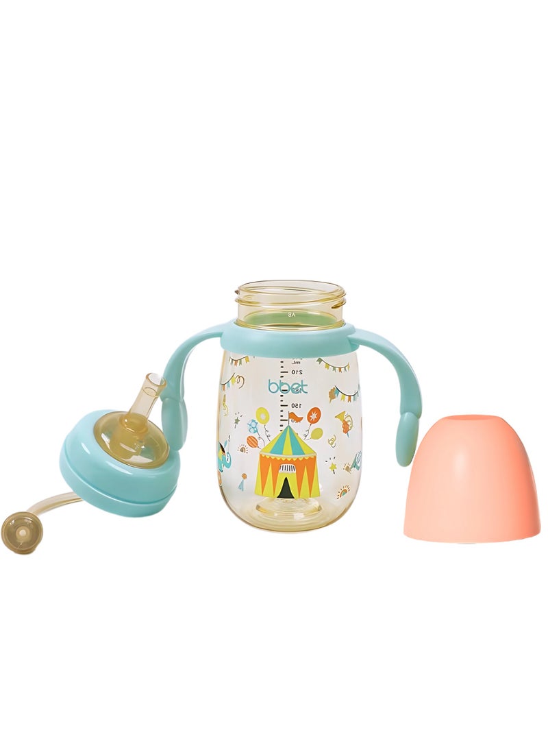 Twisoo Sippy Cups for 1+ Year Old, 240ml Spill-Proof Training Cup with Spout & Weighted Straw, PPSU No-Spill Toddler Cup with Handle, Leak-Proof Baby Cup ( Pink ) - Image 3