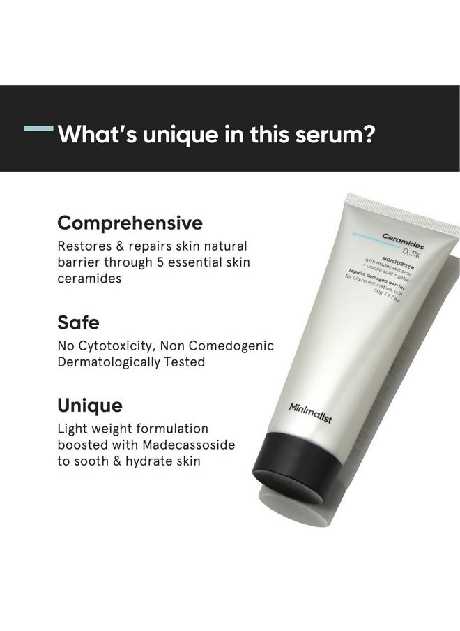 MINIMALIST 0.3% Ceramide Face Moisturizer For Barrier Repair & Deep Moisturization | Daily Repairing Face Moisturizing Cream | For Oily - Combination Skin | 50G  - Image 3
