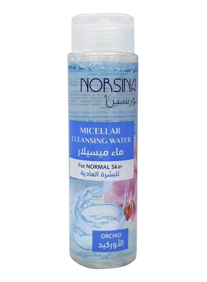 Norsina Micellar Cleansing Water For Normal Skin With Orchid 200 ml With Johnsons Pure Cotton Makeup Pads 80 Pieces  - Image 2