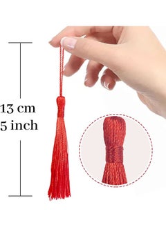 Generic Creatrill 100 Pcs 13cm/5 Inch Silky Handmade Soft Craft Mini Tassels with Loops for Jewelry Making, DIY Projects, Bookmarks, 20 Colors, 5 Pcs of Each  - Image 2