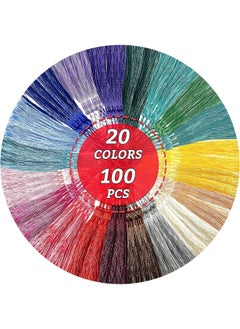 Generic Creatrill 100 Pcs 13cm/5 Inch Silky Handmade Soft Craft Mini Tassels with Loops for Jewelry Making, DIY Projects, Bookmarks, 20 Colors, 5 Pcs of Each  - Image 3