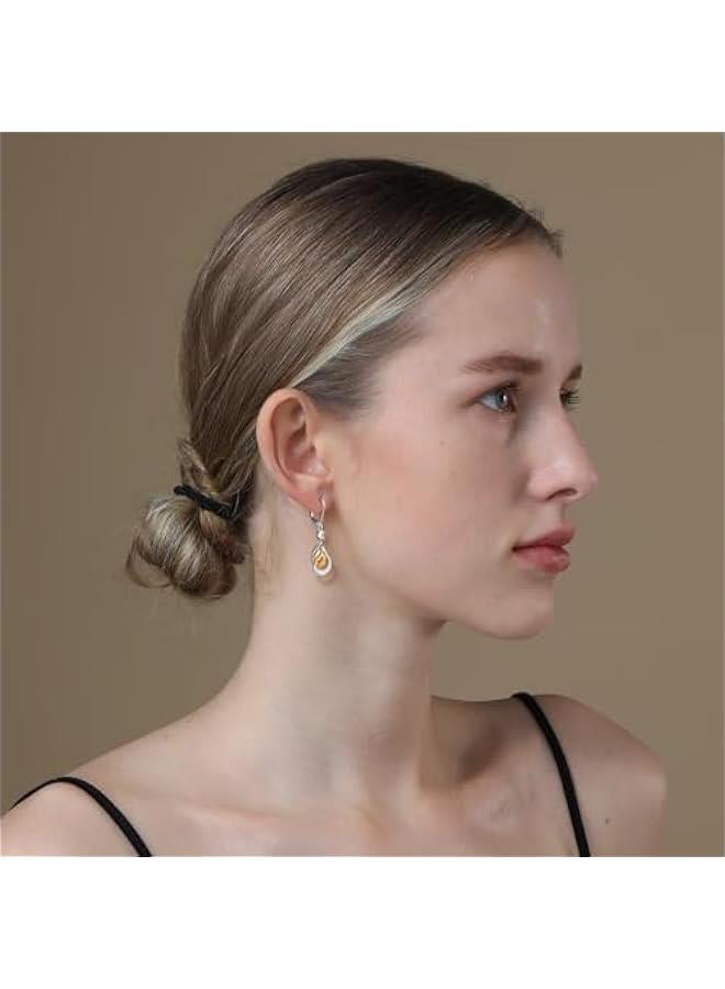 Dangle Earrings Trendy Leverback Birthstone Earrings 14K Sliver/Gold/Rose Gold Teardrop Dangle Earrings Fine Jewelry Birthday Gifts for Women - Image 3