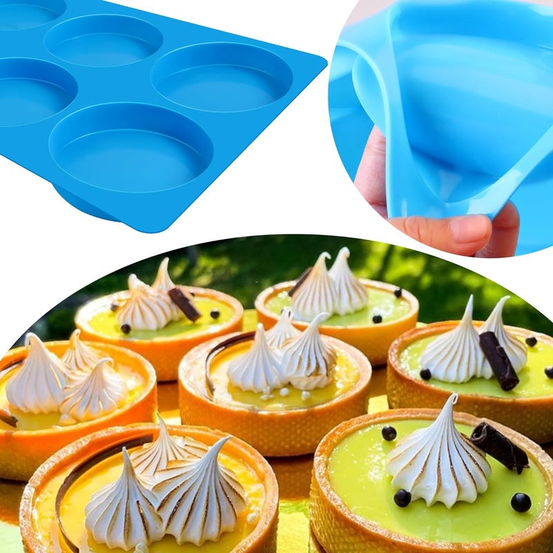 Sidosir Round Silicone Mold for Baking, 4inch Large Breakfast Sandwiches Mold Silicone for Whoopie Pie, Non-Stick Hamburger Buns Molds for Egg Pan (1, ROUND) - Image 4