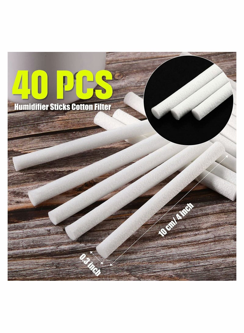 واي آند دي Humidifier Sticks Filter Replacement Wick 40 Pieces Refill SticksCotton for Cool Mist Humidifiers Portable Diffuser USB Mini in Office Bedroom 4 Inch - Image 2