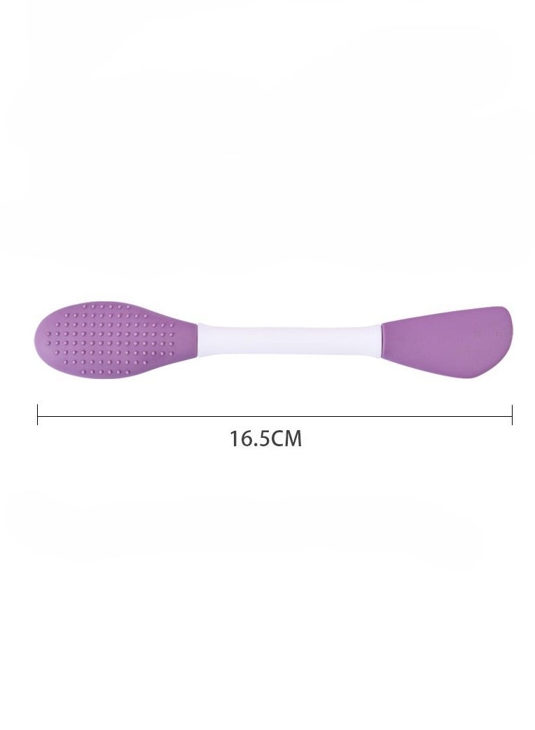 Loquat 3-Piece Silicone Mask Brush, Applicator Tool and Massage Scraper for Applying Mud, Clay, Charcoal Blending Mask, Cream, Lotion (Purple) - Image 2