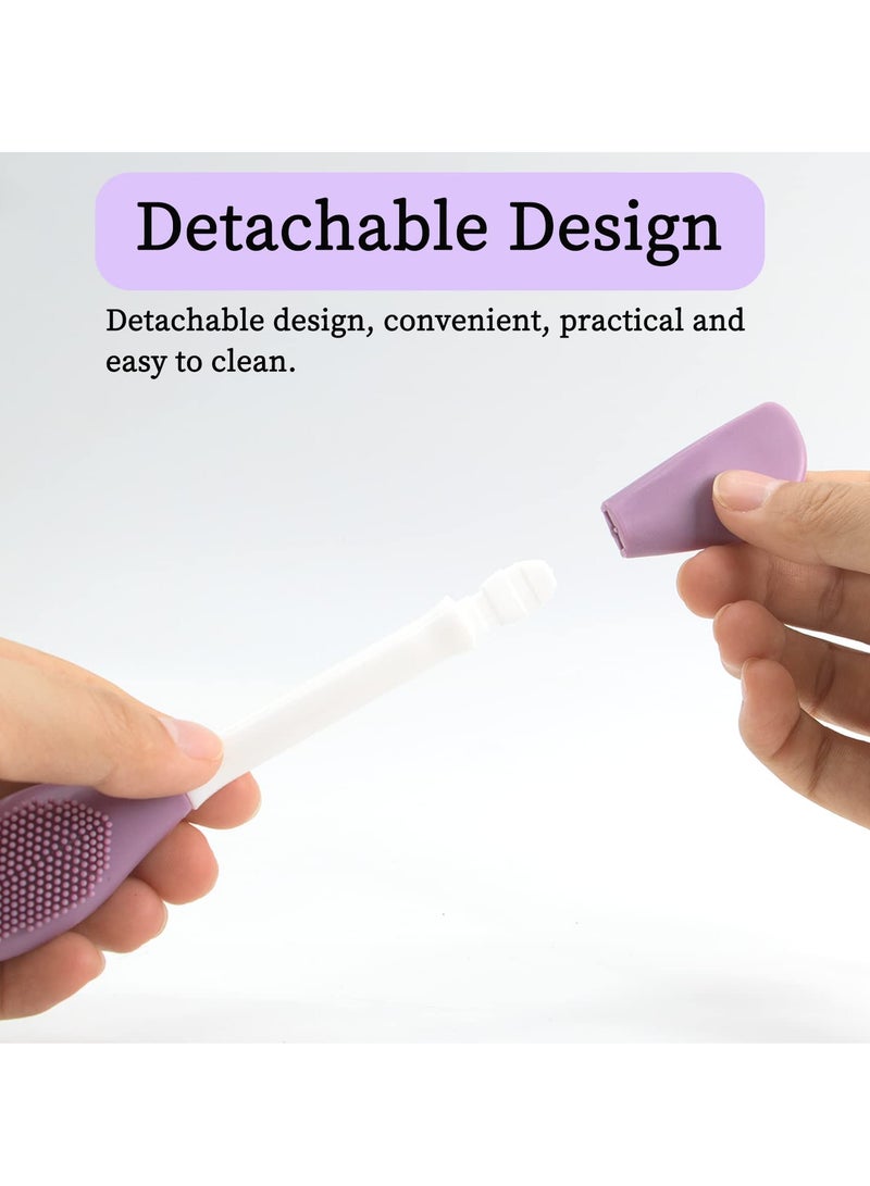 Loquat 3-Piece Silicone Mask Brush, Applicator Tool and Massage Scraper for Applying Mud, Clay, Charcoal Blending Mask, Cream, Lotion (Purple) - Image 4