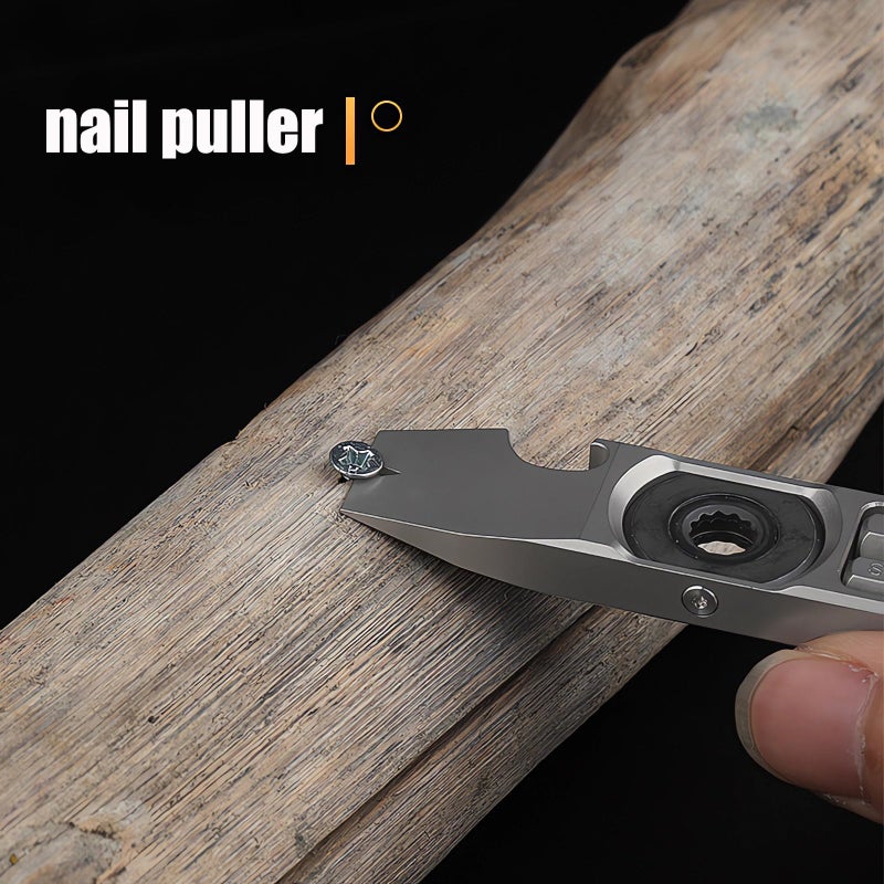 ResafeLy Titanium Pry Bar,Multi-tool,EDC Tool,Versatile Pry Tool,Bottle Opener,Wrench,Ratche screwdriver,Nail puller,Crowbar in One,Compact Versatile Pocket Pry Bar for Everyday Carry - Image 5