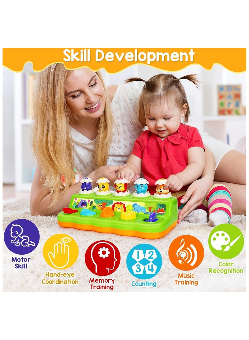 فايف ستار ألعاب تفاعلية منبثقة للأولاد والبنات بعمر سنة واحدة، ألعاب السبب والنتيجة من مونتيسوري مع الموسيقى والضوء، ألعاب موسيقية للتعلم المبكر للأطفال الصغار من سن 1 إلى 3 سنوات، هدية للرضع من سن 9 إلى 12 إلى 18 شهرًا - Image 4