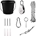 FUQUN Treehouse Pulley System with Bucket Cable  Kids Playhouse  Pirate Ship Accessories for Outdoor Play HeavyDuty Climbing Bucket Black - Image 4