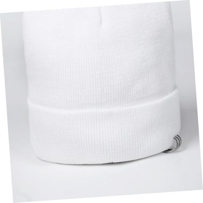 Classic Knit Beanie Hat For Men And Women Warm Cuff White For Cold Weather Activities - Image 4