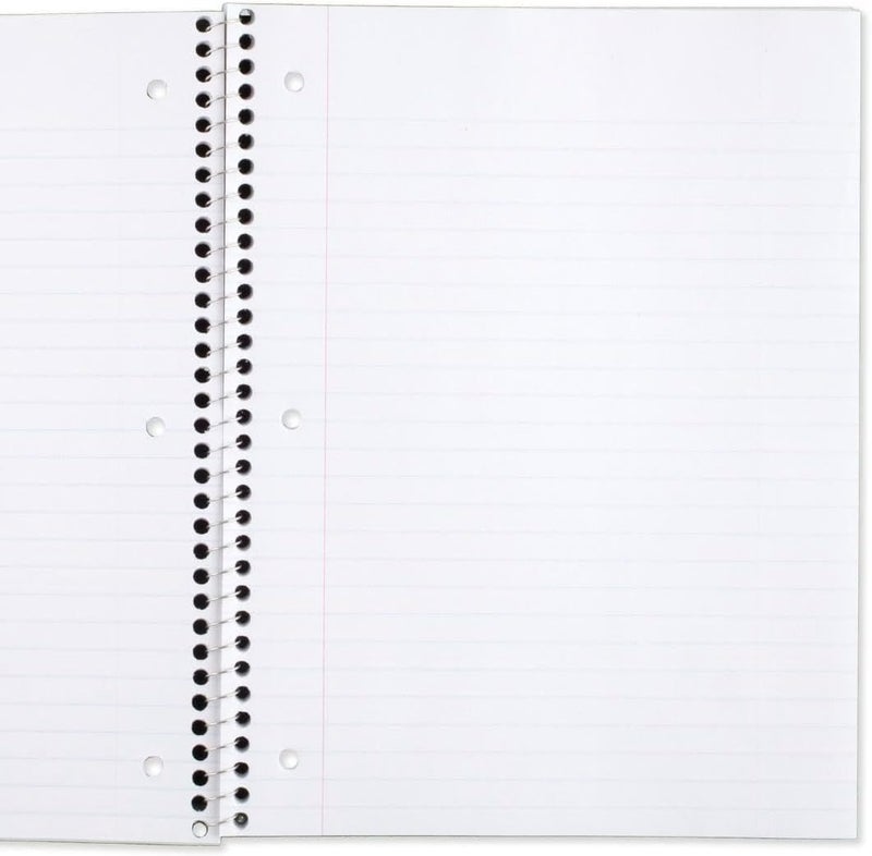 Mead Spiral Notebook, 6 Pack, 1 Subject, Wide Ruled Paper, 7-1/2" x 10-1/2", 70 Sheets per Notebook, Colors Will Vary (930201-ECM25) - Image 2