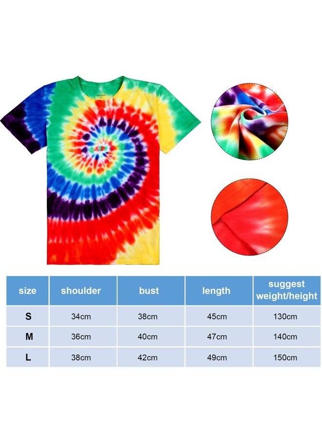 Norme 4 Pieces Hippie Costume Set, Include Colorful Tie-Dye T-Shirt, Peace Sign Necklace, Headband and Sungl for Theme Parties (XL, Colorful) - Image 3