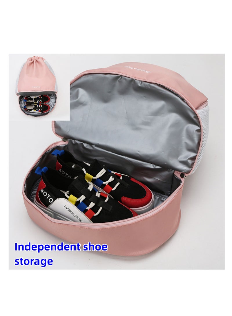 Drawstring Backpack Drawstring Bag Sports Gym Bag, Swimming Bag Women Dry & Wet Separation Waterproof Fitness Bag Men Storage Bag Backpack Beach Backpack Travel Portable Equipment (pink) - Image 4