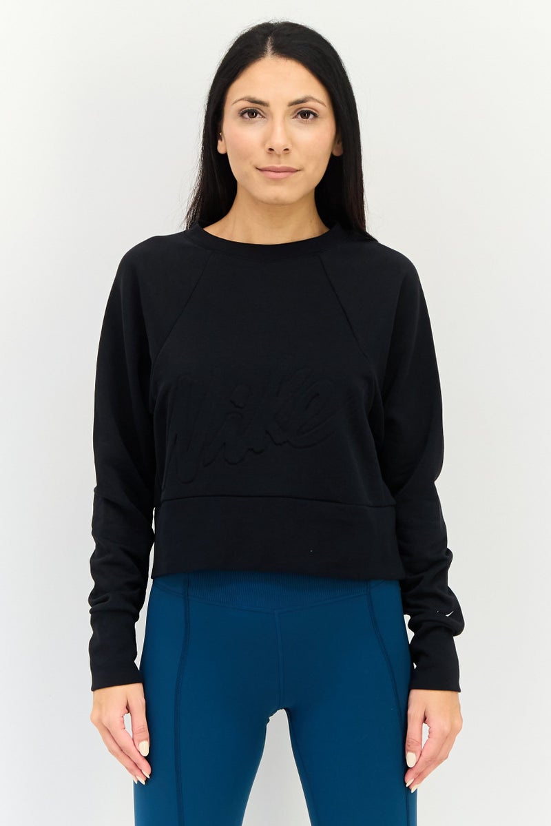 Nike سويت شيرت تدريب طويل الأكمام للنساء بتقنية دري-فيت، أسود - Image 1