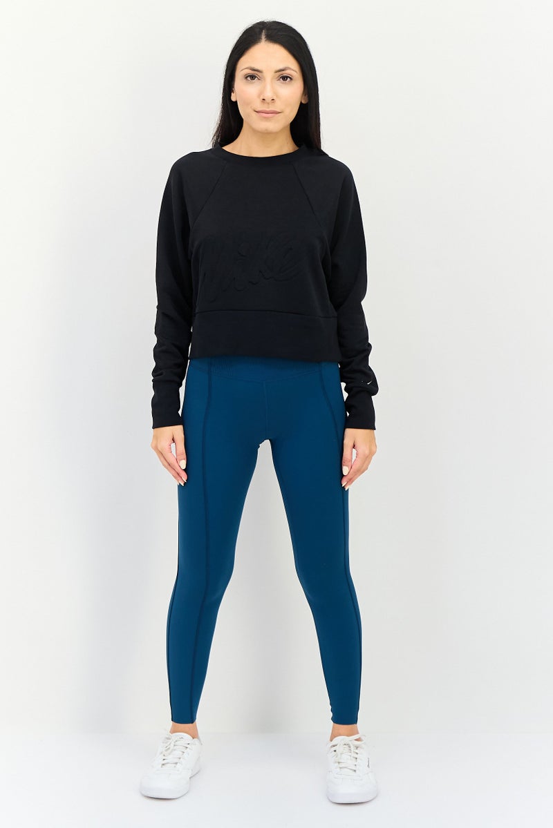 Nike سويت شيرت تدريب طويل الأكمام للنساء بتقنية دري-فيت، أسود - Image 3