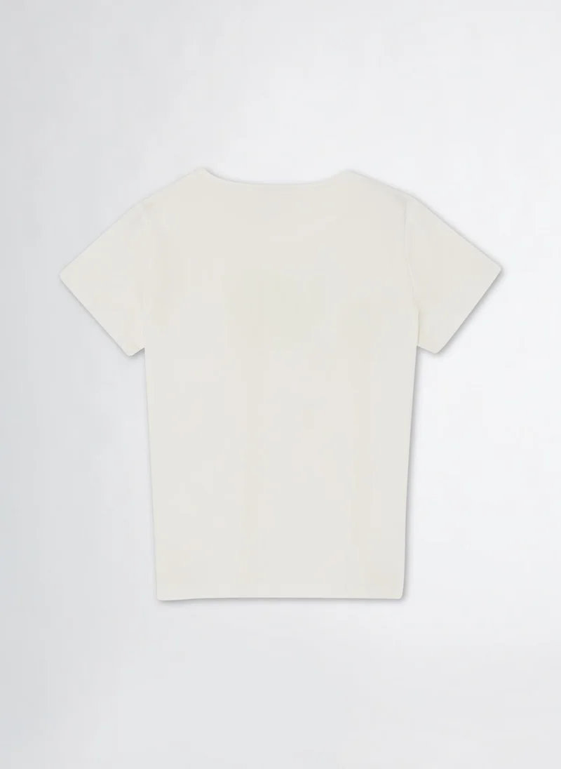 Liu Jo T-Shirt with Logo and Gemstones