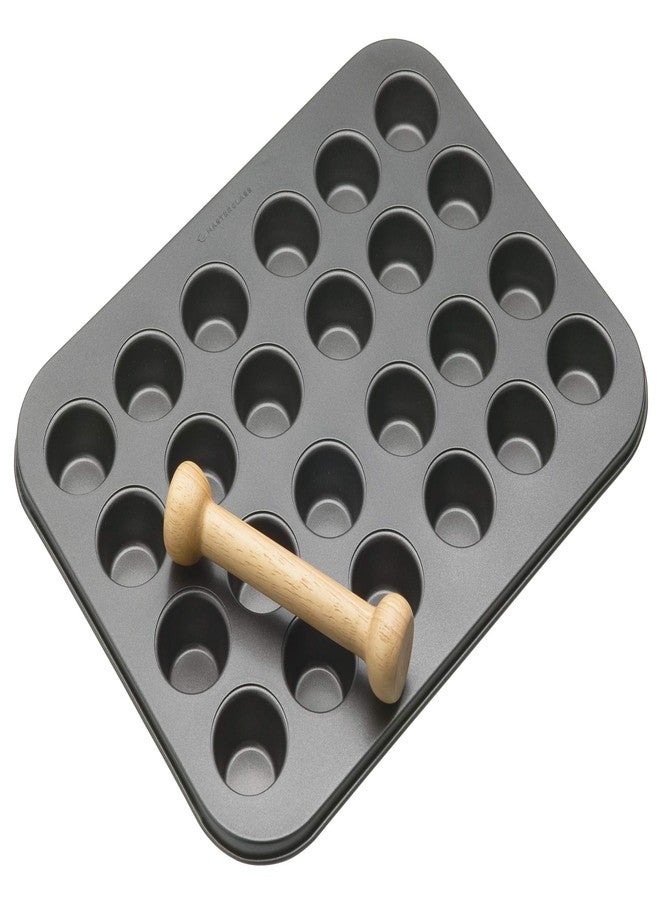 Master Class MasterClass Non Stick Mini Tart Tins with Pastry Tamper, 24 Hole Mini Tart Tray, Robust 1 mm Thick Carbon Steel, 35 x 27cm (14 x 11''), Grey - Image 1