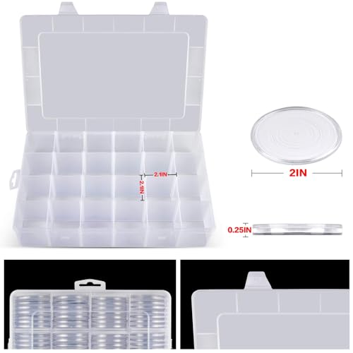 FULLCASE Coin Capsules 46mm with Foam Gasket and Plastic Storage Organizer Box, 6 Sizes (20/25/27/30/38/46 mm) Coins Collector Case Holder for Collection Supplies-168 Pieces - Image 4