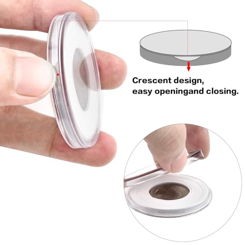 FULLCASE Coin Capsules 46mm with Foam Gasket and Plastic Storage Organizer Box, 6 Sizes (20/25/27/30/38/46 mm) Coins Collector Case Holder for Collection Supplies-168 Pieces - Image 3