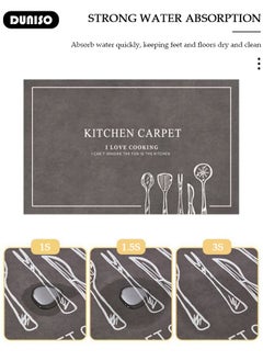 DUNISO 2 PCS  Kitchen Mats and Rugs Set , Non Slip Heavy Duty Standing Mat, Quick Dry Diatom Mud Floor Mat,  Extra Soft and Absorbent Floor Mats for  Kitchen, Bath, Office, Laundry(40*60cm+40*120cm)  - Image 3